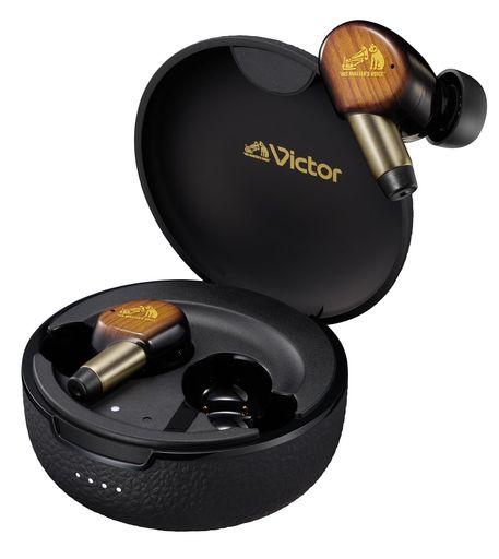 JVCケンウッド VICTOR WOOD MASTER ワイヤレスイヤホン BLUETOOTH VER.6.0 ノイズキャンセリング ハイレゾ マルチポイント マイク付き 防水 低遅延 アプリ対応 合計31.5時間再生 サンバーストブラウン…