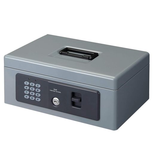 プラス 金庫 電子ロック 手提金庫 Sサイズ グレー CB-030HL 13-111