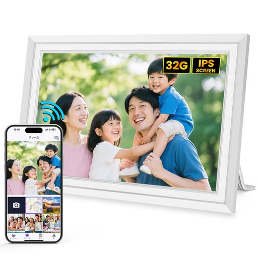 FANGOR デジタルフォトフレーム 10.1インチ IPSタッチスクリーン WI-FI機能付き 32GBメモリー内蔵 SDカード対応 1280×800解像度 写真/動画再生 天気予報 スライドショー 自動回転 壁掛け可 初心者…