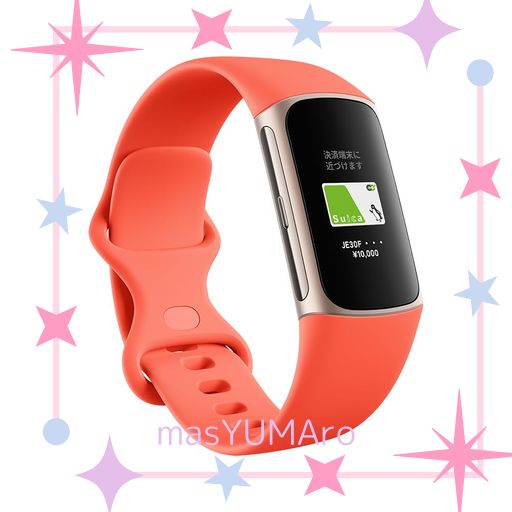 【SUICA対応】FITBIT CHARGE 6 トラッカー コーラル/シャンパン ゴールド スマートウォッチ/防水/IPHONE対応/アンドロイド対応/最大7日間のバッテリー/GPS搭載/心拍計/睡眠スコア [日本正規品]
