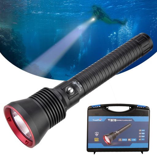 TRUSTFIRE DF70 水中ライト ダイビングライト 超高輝度 3200ルーメン ダイビング 用懐中電灯 LED ナイトダイビング ダイバーライト 水中70Mまで使用可 4段階切替 大容量電池 水中撮影 潜水 防災