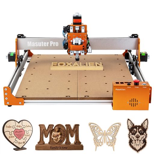 FOXALIEN MASUTER PRO CNC ルーター CNC フライス盤 木材、アクリル、MDF、アルミニウム、ナイロン、金属彫刻および切断用の3軸彫刻機 作業領域 400 X 400 X 60MM 日本語取扱説明書つき
