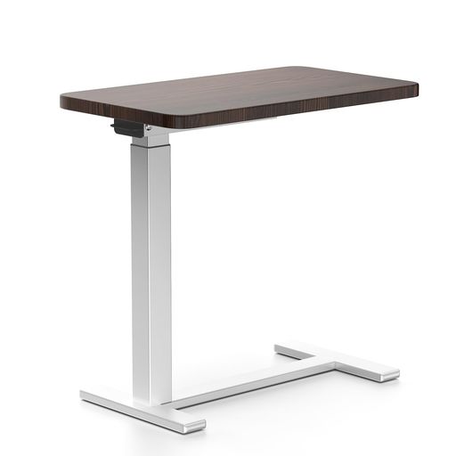 FALALA サイドテーブル キャスター付き 昇降式 360°回転 ベッド 机 多機能サイドデスク 介護テーブル 介護 学習 在宅ワーク 耐荷重30KG 高さ調節64-102CM ウォルナット天板