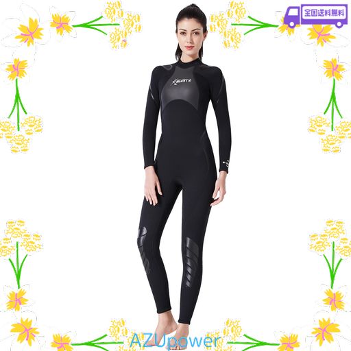 ウエットスーツ レディース 3MM ネオプレン素材 フルスーツ ダイビング サーフィン フィッシング ワンピース バックジップ仕様 マリンスポーツ ウエット クラシック XLサイズ