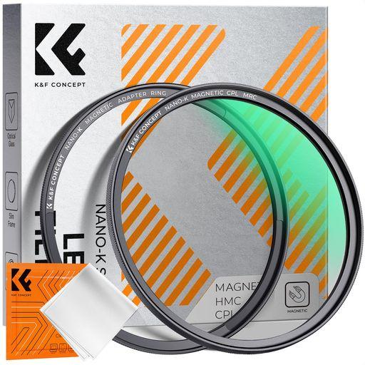 K&F CONCEPT 67MM マグネットCPLフィルター+マグネットアダプターリング 磁気吸着 装着便利 円偏光 色彩コントラスト 反射調整用 18層ナノコーティング 1枚クリーニングクロス付属 (NANO-KLEAR)