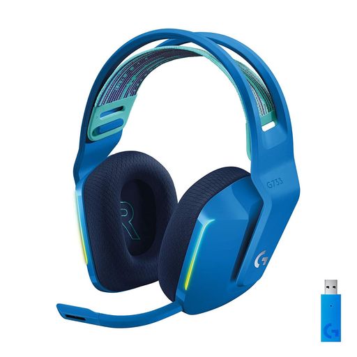 LOGICOOL G ワイヤレス ゲーミングヘッドセット G733 LIGHTSPEED G733-BLN 7.1CH マイク付き 266G 軽量 58時間連続使用可能 USB レシーバー LIGHTSYNC RGB PS5 PS4 PC WINDOWS