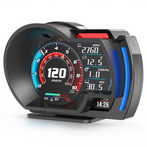CHOIQUA OBD2 メーター マルチメーター タコメーター 速度 水温 電圧 ブースト計 故障診断 警告機能 3.5インチ リアルタイム表示 日本語対応