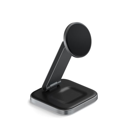 SATECHI 2 IN 1 ワイヤレス充電器 QI2 15W デュアルワイヤレス充電スタンド マグネット式 折りたたみ式トラベル充電ステーション、IPHONE 17~12 シリーズ、AIRPODS PRO 4/3/2 対応