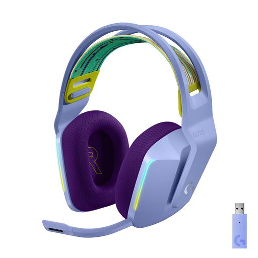 LOGICOOL G ワイヤレス ゲーミングヘッドセット G733 LIGHTSPEED G733-LCN 7.1CH マイク付き 266G 軽量 58時間連続使用可能 USB レシーバー LIGHTSYNC RGB PS5 PS4 PC WINDOWS