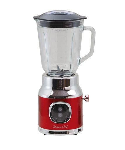 D&S ディーアンドエス ミルミキサー ジューサー ブレンダー レッド 離乳食用 氷も砕ける 1L スムージー ガラス製コップ 果物 野菜 レシピ付 DS.8571