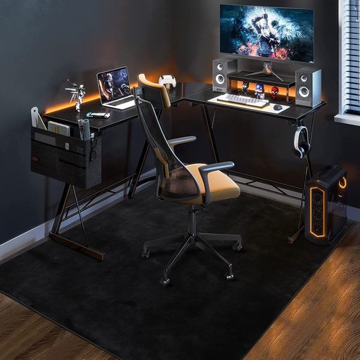 FUNHOO ゲーミングチェアマット 130×160CM チェアマット カーペットタイプ 滑り止め加工 フランネルタイプ 床保護 傷防止 フローリングマット 騒音対策 床暖房対応