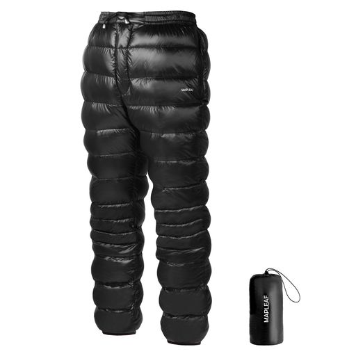 [MAPLEAF] ダウンパンツ 防寒 メンズ レディース 冬登山 超軽量 800FP ボトムス 前開き 暖パンツ 冬服 スキー ゴルフ アウトドア用 作業用 コンパクト 撥水 防風 保温 5°C~-15°C 肌触り良い 男性 …