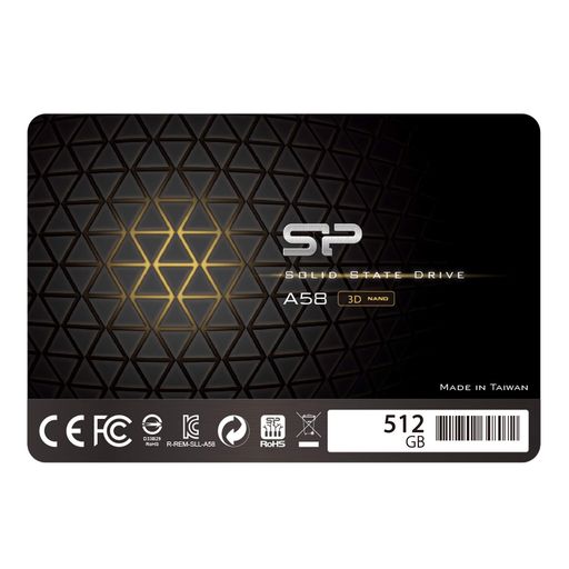 シリコンパワー512GB SSD 3D NAND A58 SLCキャッシュパフォーマンスブーストSATA III 2.5インチ内蔵SSD 7MM 512GBSS3A58A25
