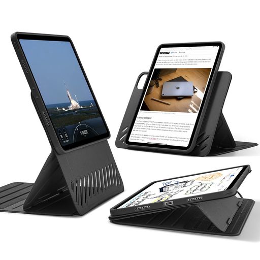 ESR IPAD PRO 11インチ ケース (2022/2021/2020/2018、第4/3/2/1世代) 専用 取外し可能なマグネットカバー付き回転式ケース 縦向き/横向きスタンド 9段階の角度調節可能 頑丈な保護 SHIFTシリーズ ブラ…