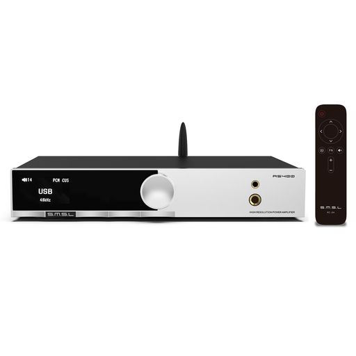SMSL AS400 165WX2 パワー アンプ & MQA DAC & ヘッドホンアンプ 一体型 IC MA5332MS & IC CS43131 搭載 2.1CH 超低音信号出力 デジタル ステレオ オーディオ 4.4MM/6.35MM