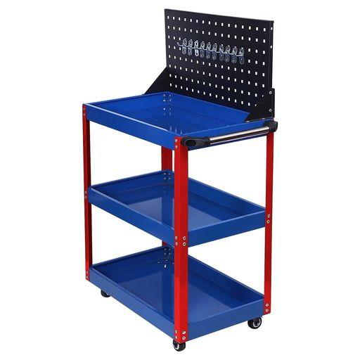 JZOOOZ ツールカート 3段 台車 工具入れ 移動 (サイズ:65.5X36X111CM//ブルーレッド)キャスター付き ガレージ 360°回転 移動 運搬 ガレージ 倉庫 修理工場用 台所、ホテル、倉庫のため 屋内&屋外…