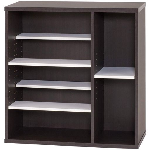 朝日木材加工(ASAHIWOOD) 本棚 COMIDIS ブラック木目 幅75.8×奥行29×高さ79CM コミディス コミック収納 前後分割棚 CMB-8080SH