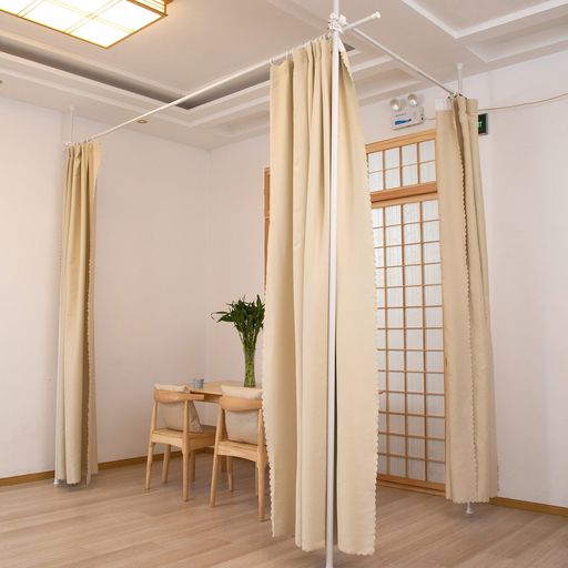 IMIEE つっぱり式 中仕切り 窓掛け極点 御部屋中仕切り 中仕切りつっぱり棒 L字 隅っこ 一直線最高限度620コマーシャル パーテーション 窓掛け軌跡 窓掛け輪っか付 幅-高さ-奥ふかさ:110コマーシャル-310コマーシャル (マッドホワ…