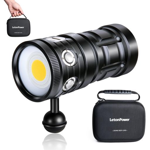 水中 ライト、LETONPOWER TS S プロ 10000LUMENS 水中 100 M ダイビング ライト、スキューバ ライト、TYPE-C 充電水中カメラ ライト