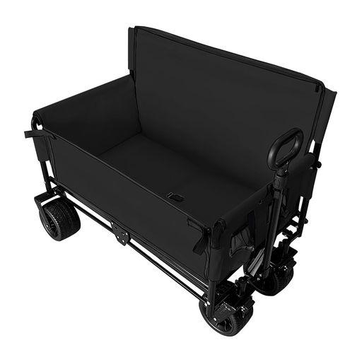 AETHERTECH キャリーワゴン キャンプワゴン キャリーカート アウトドアワゴン ブッラク ソファ付きキャンプカートワンタッチ収束 耐荷重 200KG 大容量150L 頑丈 サイレントホイール ワイドタ…