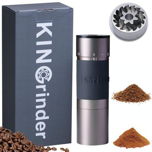 【グレイ】KINGRINDER K6 手挽きコーヒーミル ストレートハンドル ステンレス刃 11,250円