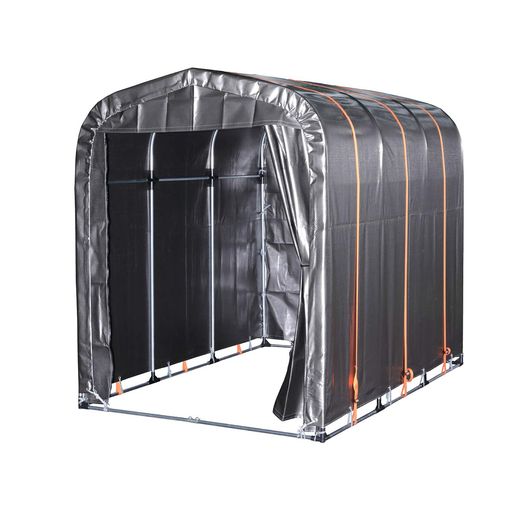 南榮工業(NAN-A CORPORATION) サイクルハウス OUTDOORORANGE 本体一式 メタリックシルバー オレンジベルト バイク 収納 自転車 倉庫 アウトドア