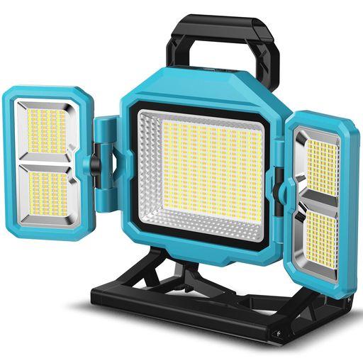 【驚異の明るさ・360°多方向照明】TENKOO&amp;YOU 投光器 充電式 LED 作業灯 500W 55000LM 屋外照明 三面発光 超高輝 36000MAH大容量 多色切替 無段階調光 ワークライト 4つ点灯モード 防水 便携式 キャ…