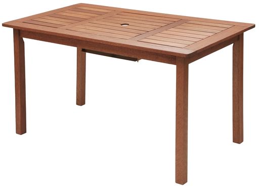 ガーデンマスター(GARDENMASTER) BBQテーブル 幅135×奥行75×高さ73CM パラソルホール付き コンロ台付き 天然木マランティ材 お庭 ベランダ テラス バルコニー ガーデンマスター MFT-225BBQ