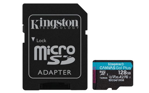 KINGSTON 128GB MICROSDXC CANVAS GO PLUS GEN4 200MB/秒 A2 U3 V30 アダプタ付き SDCG4/128GB