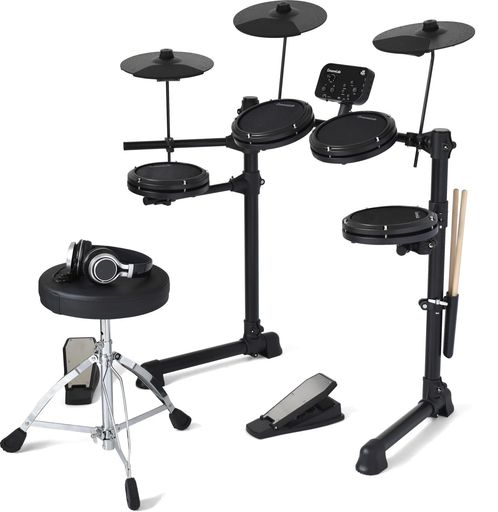 グルーヴラブ(GROOVELAB) 電子ドラム HITSYNC メッシュパッド仕様 GLHS-01/BK ブラック [ドラムスティック、スティックホルダー、イス、ヘッドフォン、ドラムキー、電源アダプター付属]
