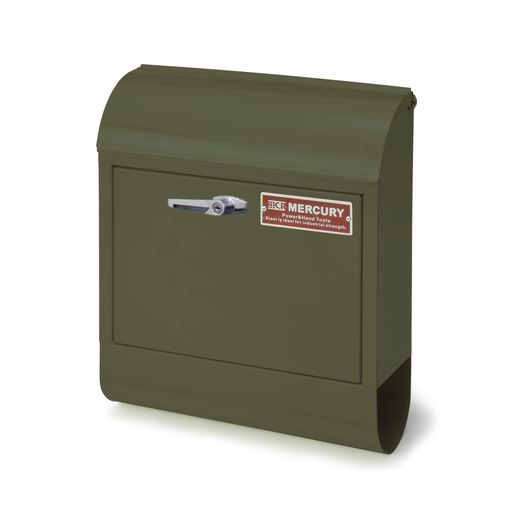 マーキュリー 壁掛け ポスト HANDLE LOCK メールボックス 16×38×45CM マットオリーブ