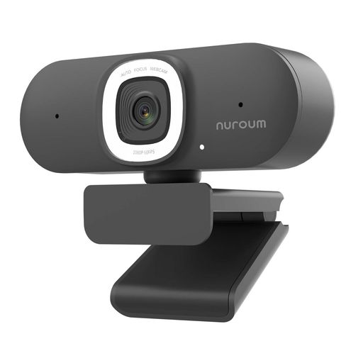 NUROUM WEBカメラ 2K ウェブカメラ 60FPS マイク付き WEB CAMERA LEDリングライト付き オートフォーカス 75°視野角 ミュート機能 3段階調光 プライバシー保護 自動調光補正 USB接続 ストリーミング …