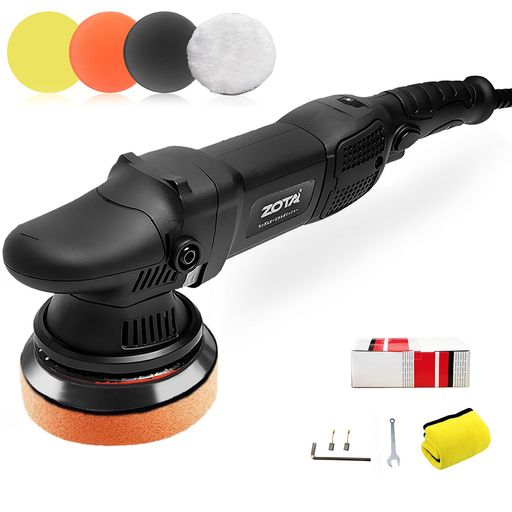 ZOTA ポリッシャー125MM, ダブルアクション 15MM ランダムオービタル 6段変速 2000-5200RPM 720W 車 ポリッシャー バイク用 金属製品の艶出し 傷消し 日本語説明書付き 電動ポリッシャ- カーポリッ…