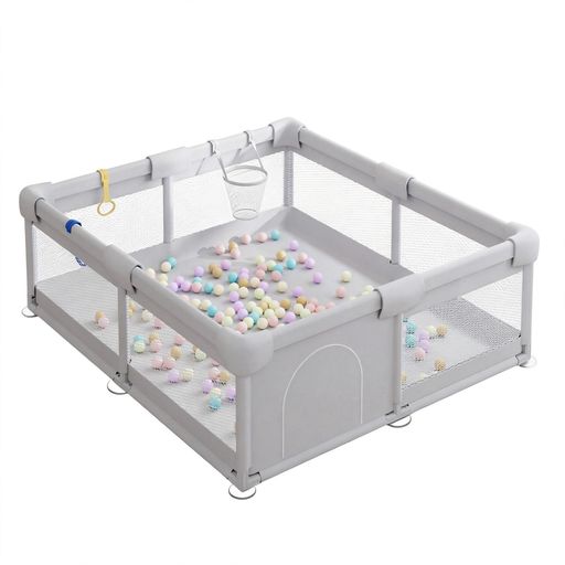 メッシュ ベビーサークル プレイヤード ベビーゲート 赤ちゃん 子供 ベビールーム キッズスペース 長方形 正方形 持ち運び 洗える 通気メッシュ オックスフォード布 (180*200CM)