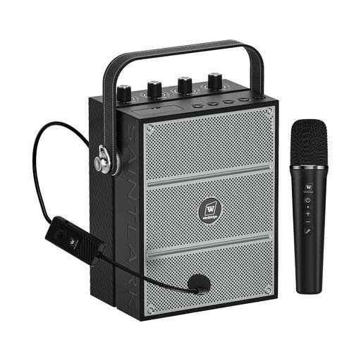 WWINBRIDGE 60W ハンドヘルドマイク ポータブル拡声器 2つのマイクPAシステム 音楽再生 ヘッドセットマイク S97 17,805円