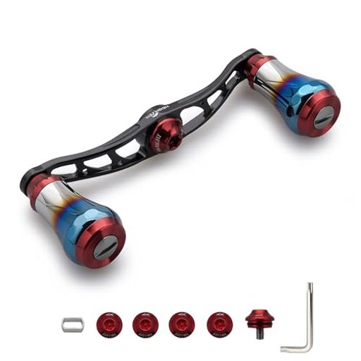 HEIGHTEN V2.0 90MM/105MM/115MM ベイト リール ハンドル シマノ(SHIMANO) ダイワ(DAIWA) アブガルシア(ABU) 通用 ベイトリール 用 航空アルミ製 AURORA SERIES (V2.0-90MM -