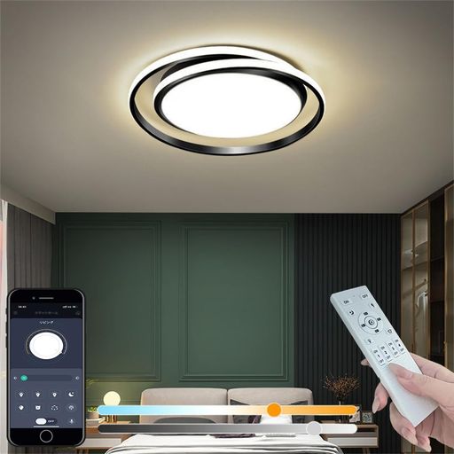 KOVOL LED シーリングライト 6畳 8畳 10畳 おしゃれ 北欧 照明器具 天井 「APP遠隔制御 無段階調光調色 引っ掛対応 工事不要 日本語取説付き リモコン/スマホAPPで遠隔制御 タイミング機能」