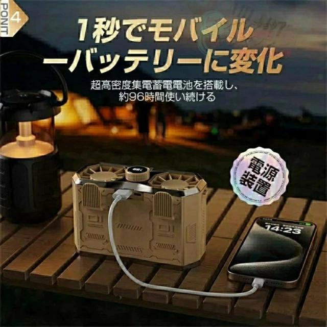 居敷き扇風機 15000mAh 199座標軸風量 豪然たる双風口 首掛け 腰胴締め愛好者 96H長時間 静音 DC原動機 持っていく扇風機 アウトドア 御勤め用