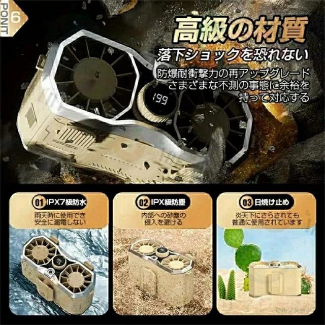 居敷き扇風機 15000mAh 199座標軸風量 豪然たる双風口 首掛け 腰胴締め愛好者 96H長時間 静音 DC原動機 持っていく扇風機 アウトドア 御勤め用