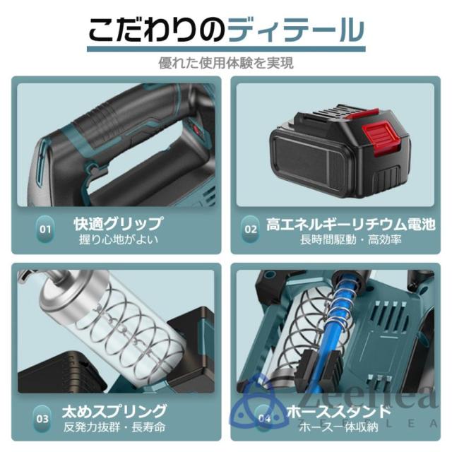 電動グリスガン 充電式 コードレス 12000PSI 超高圧 600cc 大容量 LEDライト付き 自動給油 グリースガン 農機 車 バイク 整備工具_10