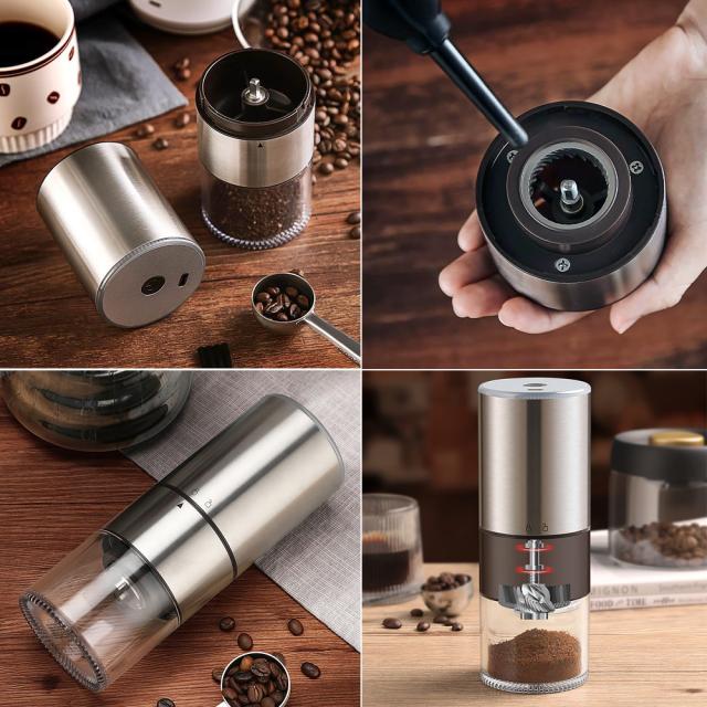 電動コーヒーミル コーヒーグラインダー ミル 充電式コーヒーミル 大容量電動USB 充電式 水洗い可電動コーヒーミル臼式 珈琲ミル 小型コンパクト粉末コーヒー調味料豆ひき機衛生一台多役ブラシ付・新生活プレゼント_14