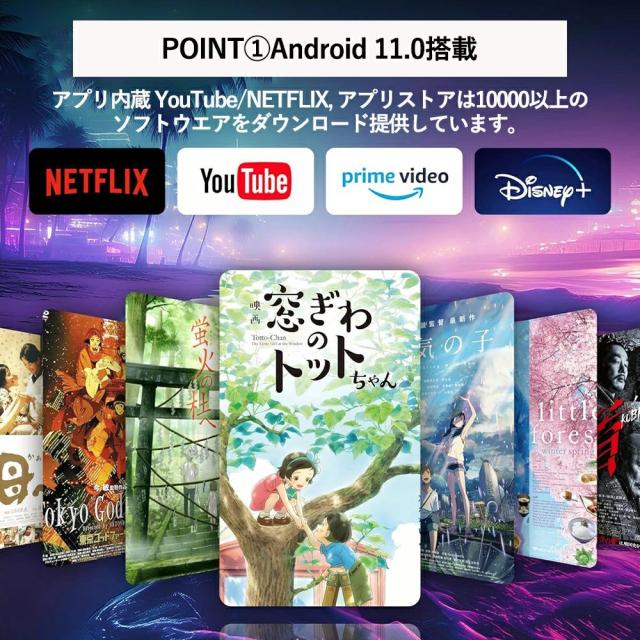 Android TV 11.0搭載 270°回転プロジェクター 小型 25000LM高輝度 4K対応 リアル1080P WiFi6 双方向Bluetooth5.4 自動台形補正 家庭用ホームシアター_2