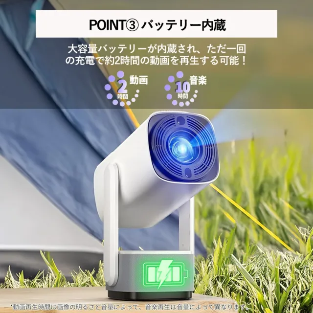 Android TV 11.0搭載 270°回転プロジェクター 小型 25000LM高輝度 4K対応 リアル1080P WiFi6 双方向Bluetooth5.4 自動台形補正 家庭用ホームシアター_4