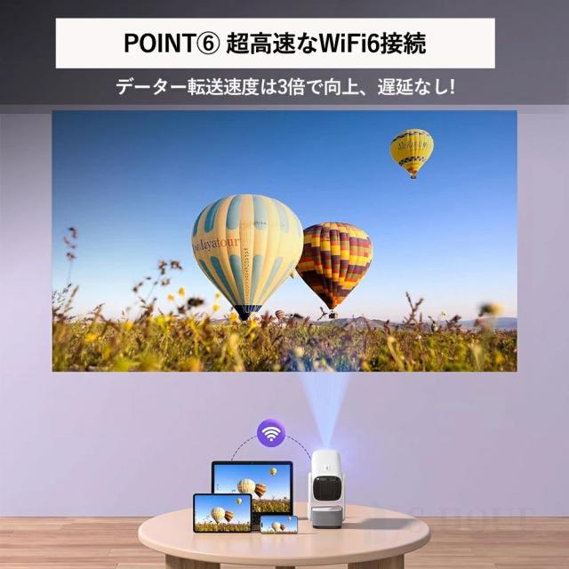 Android TV 11.0搭載 270°回転プロジェクター 小型 25000LM高輝度 4K対応 リアル1080P WiFi6 双方向Bluetooth5.4 自動台形補正 家庭用ホームシアター_7