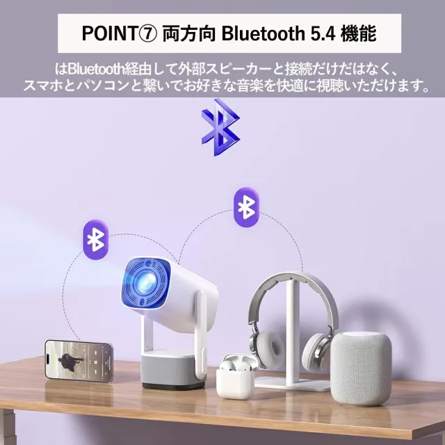 Android TV 11.0搭載 270°回転プロジェクター 小型 25000LM高輝度 4K対応 リアル1080P WiFi6 双方向Bluetooth5.4 自動台形補正 家庭用ホームシアター_8