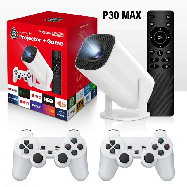 プロジェクター 小型 天井投影 家庭用 Android TV Netflix対応 180°回転 自動台形補正 Wi-Fi6 Bluetooth5.2 4K対応 高画質 スマホ接続 無線 ホームシアター 一人暮らし 子供 コンパクト