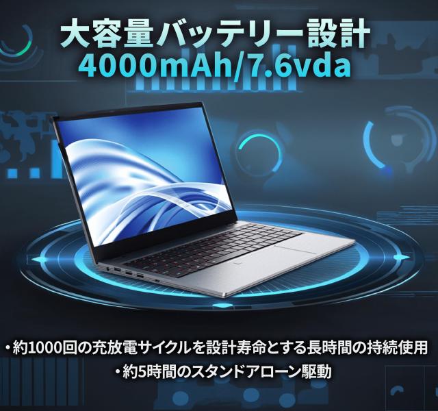 【2026新品】 ノートパソコン ノートPC 新品 Microsoft Office付き Windows11 最大 15.6インチ Ryzen3-2200U 最大メモリ16GB 最大SSD1TB IPS液晶 フルHD 可能 大容量バッテリー Wi-Fi 在宅勤務 学生向け パソコン Webカメラ_6