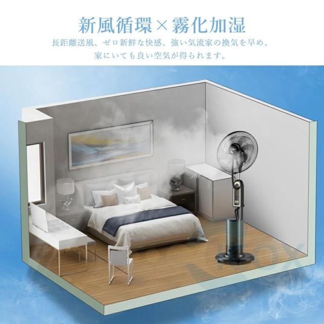 冷風扇 ミスト機能付き 4L大容量タンク タワーファン リモコン付き タイマー 自動首振り 静音 省エネ 冷風ファン 寝室 リビング用_5