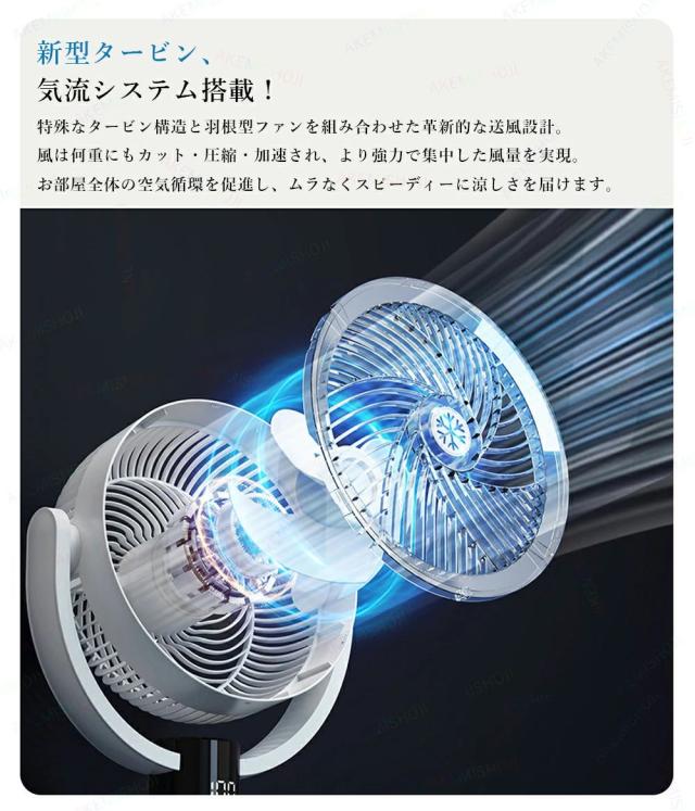 折りたたみ扇風機 充電式 卓上・床置き兼用 高さ3段階調整 80°首振り 90°角度調整 8段階風量 6000mAh リモコン付き タイマー ナイトライト付き 静音_4