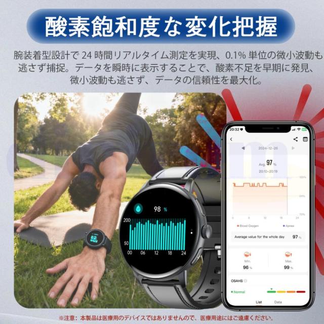 スマートウォッチ 通話機能付き Bluetooth5.3 歩数計 活動量計 心拍数モニタリング 睡眠記録 血中酸素レベル参考表示 着信通知 音楽制御 多機能 IP67防水 レディース メンズ_11